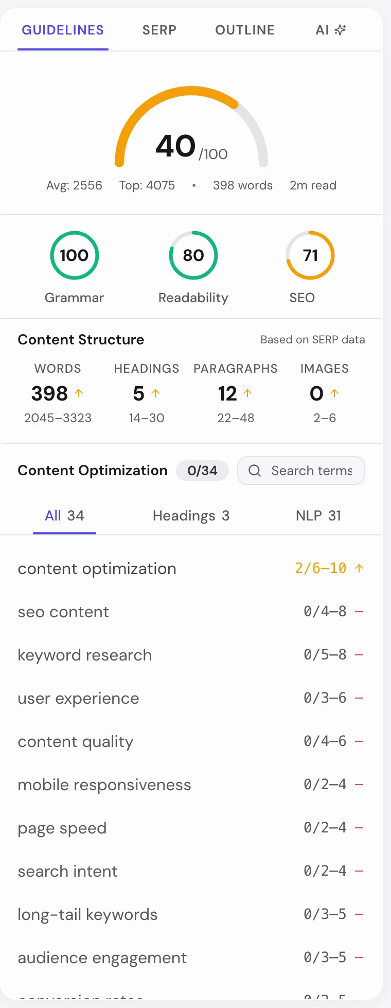 Four scores that move while you type