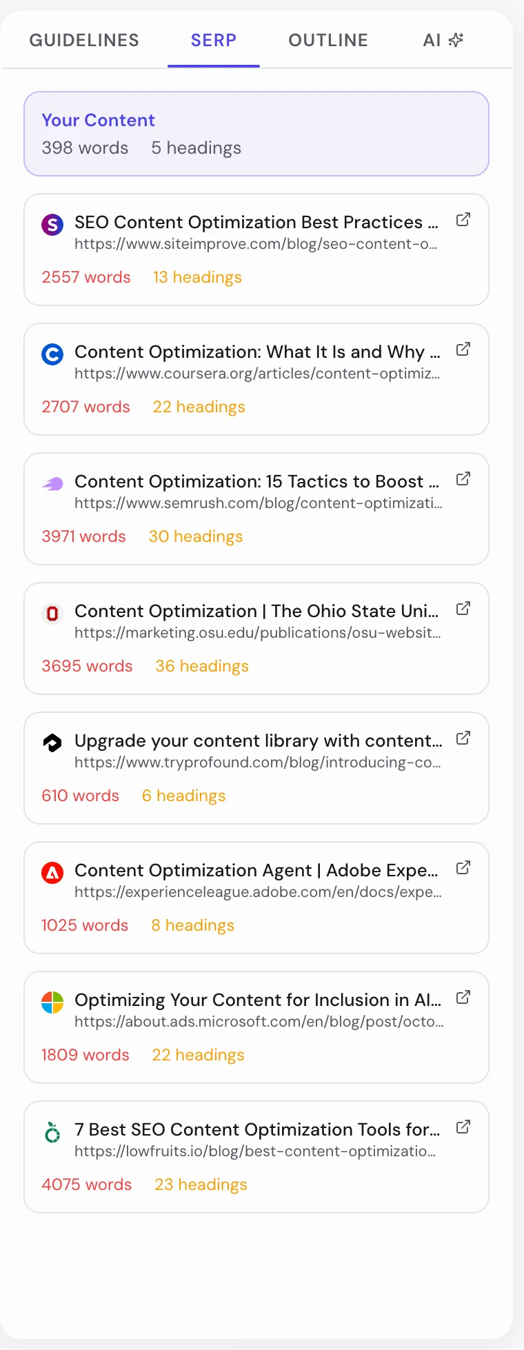 The 10 pages you are actually competing with