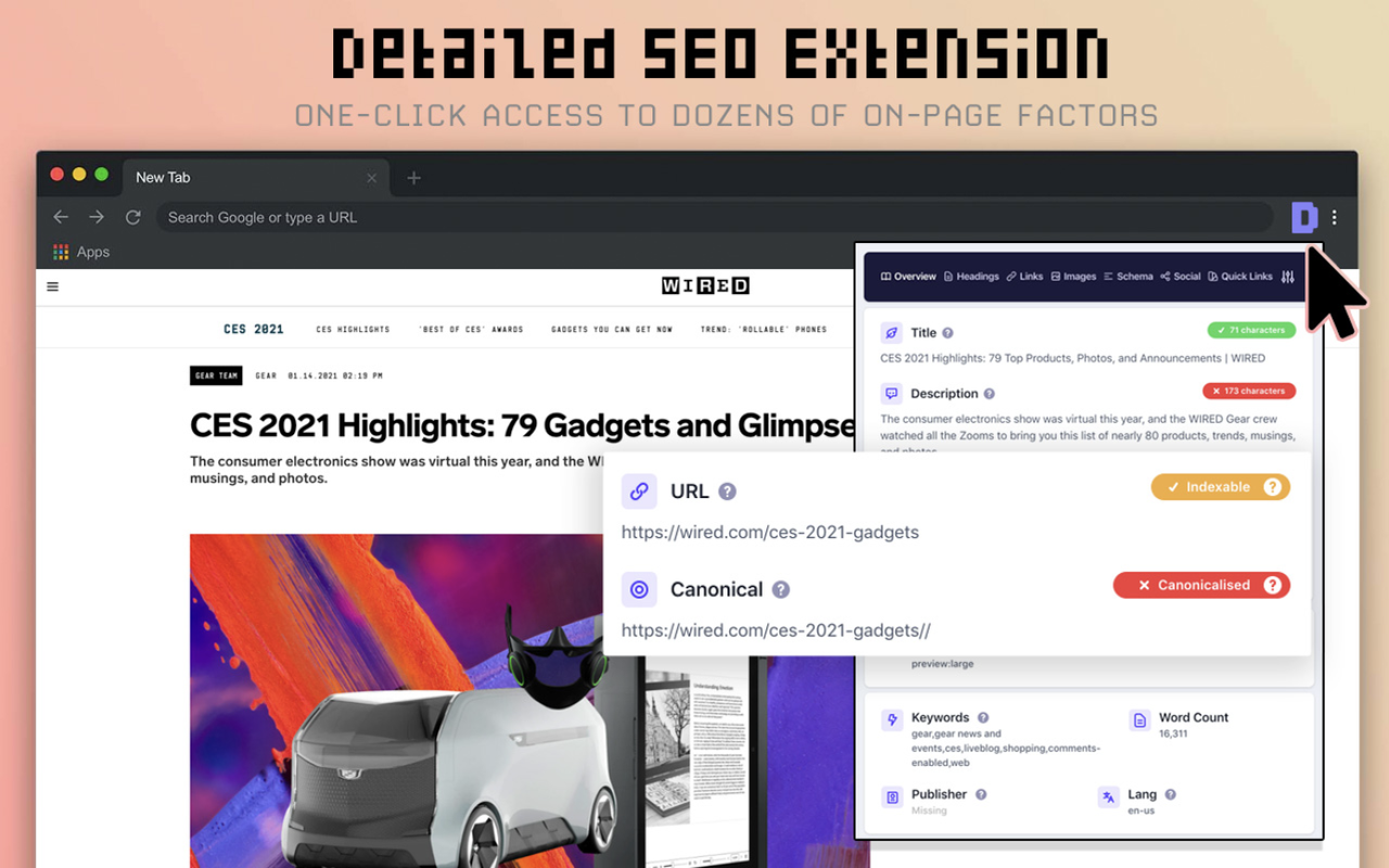 Detailed SEO Extension screenshot from its Chrome Web Store listing