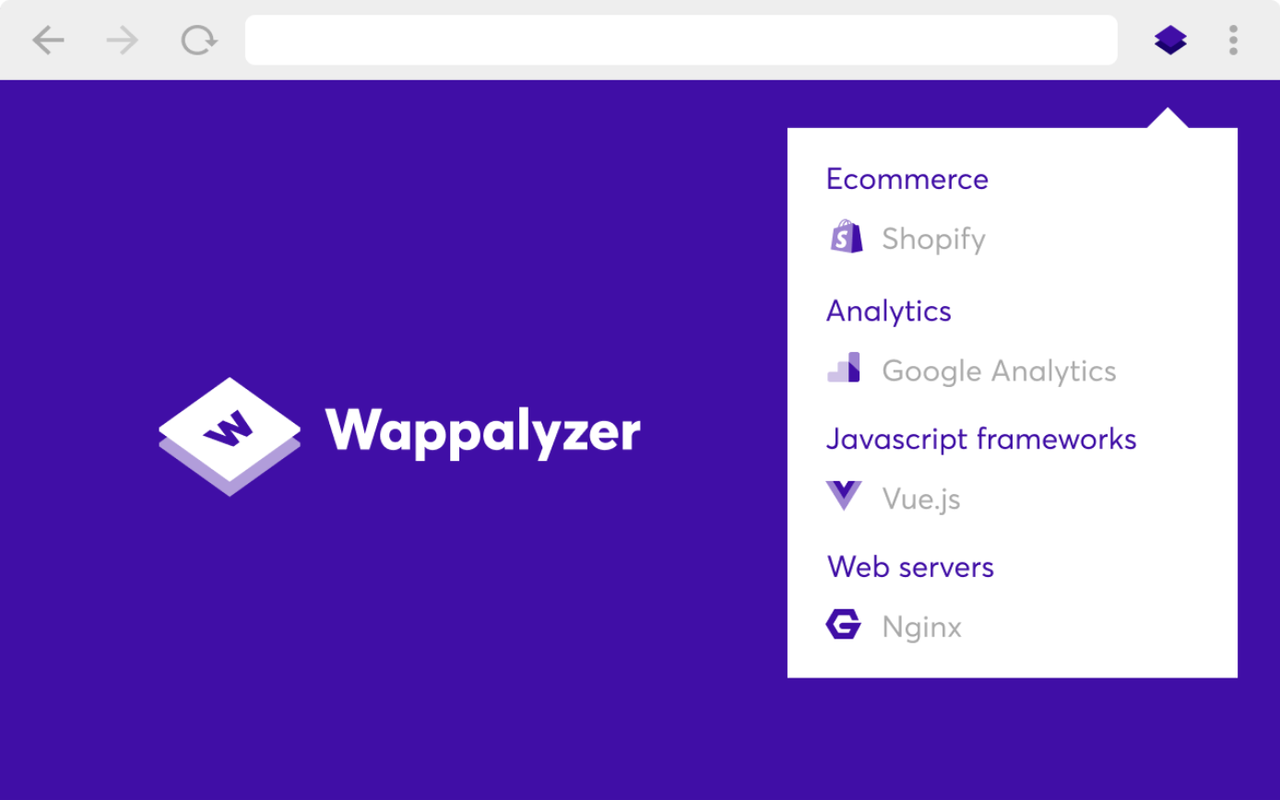 Wappalyzer screenshot from its Chrome Web Store listing